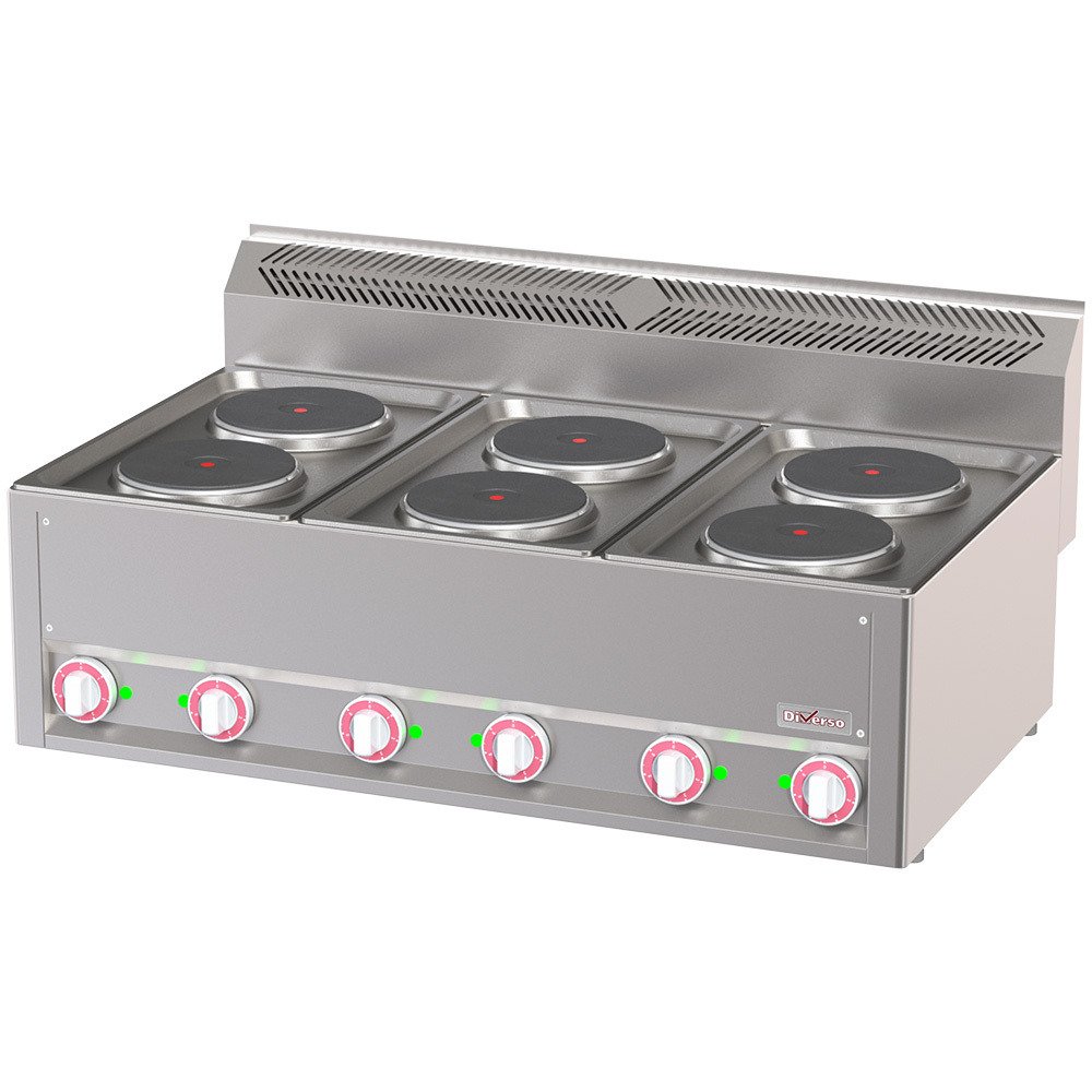 WR-E6PT-19 | Cuisinière électrique 6 plaques, -Top-