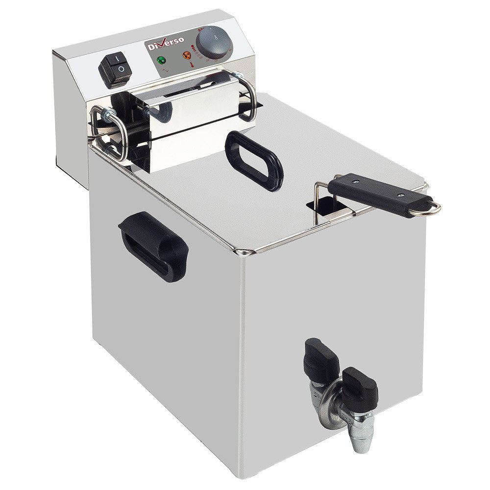 WR-EF10-S1 | Elektrische friteuse tafelmodel 10 liter + aftapkraan