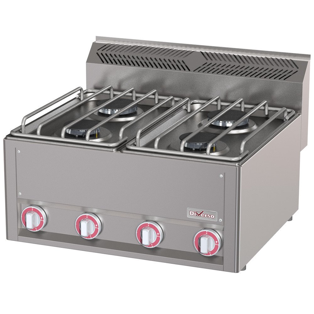 WR-G4FT-16 | Cuisinière 4 feux gaz, -Top-