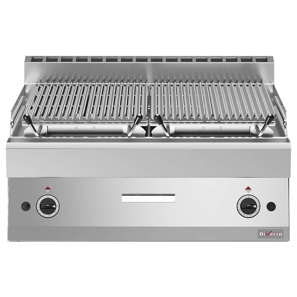 WR-PLX2-80 | Grill pierre de lave, 1/1 module, grille en fonte "double face"