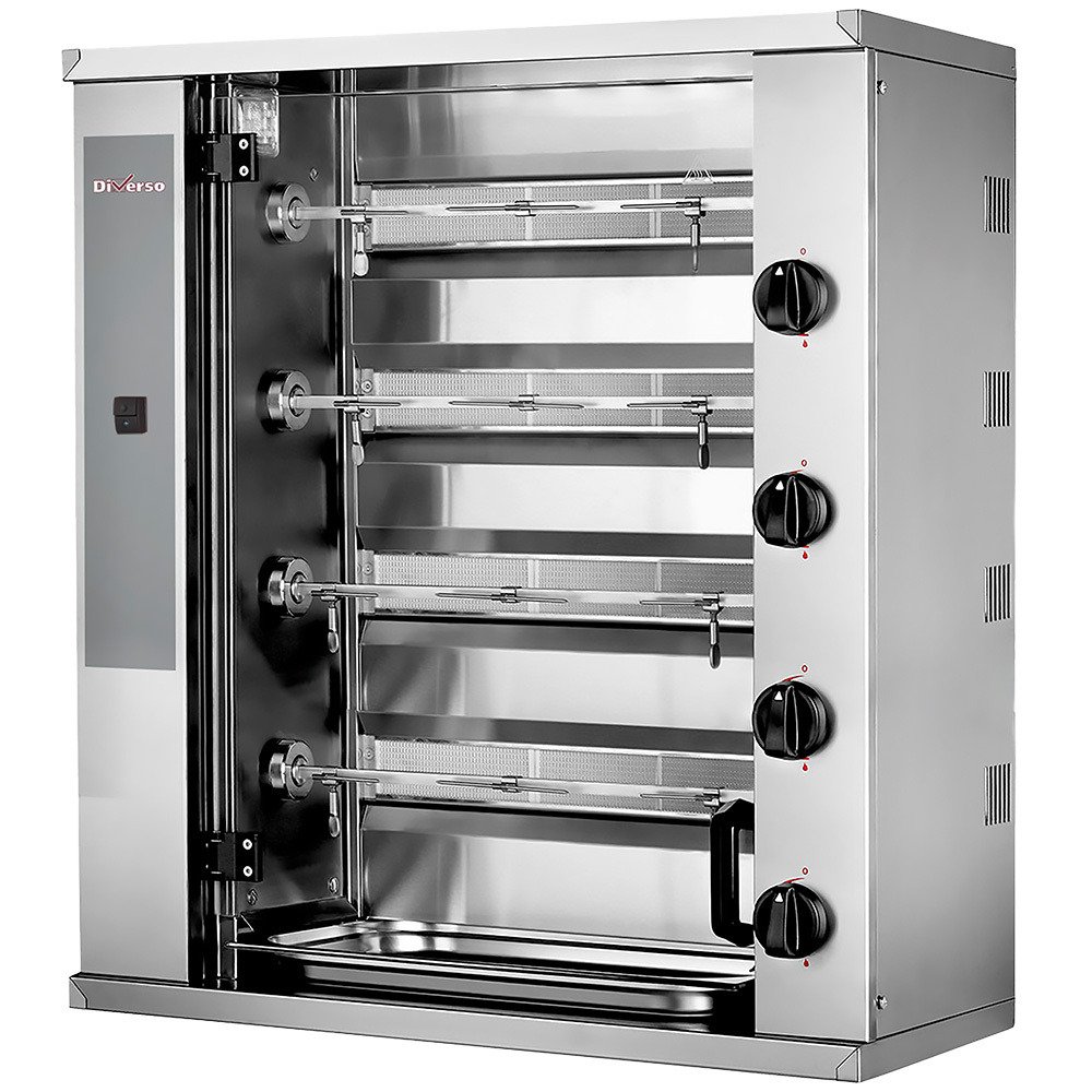 WR-RVGS-G4 | Rôtissoire à poulets gaz, 4 broches (12 poulets) SMALL