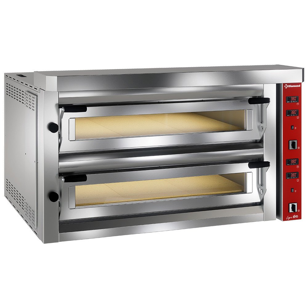 LFD-12L-LX | Elektrische pizzaoven "extra large", 2x 6 pizza's 350mm - FULL vuurvaste steen