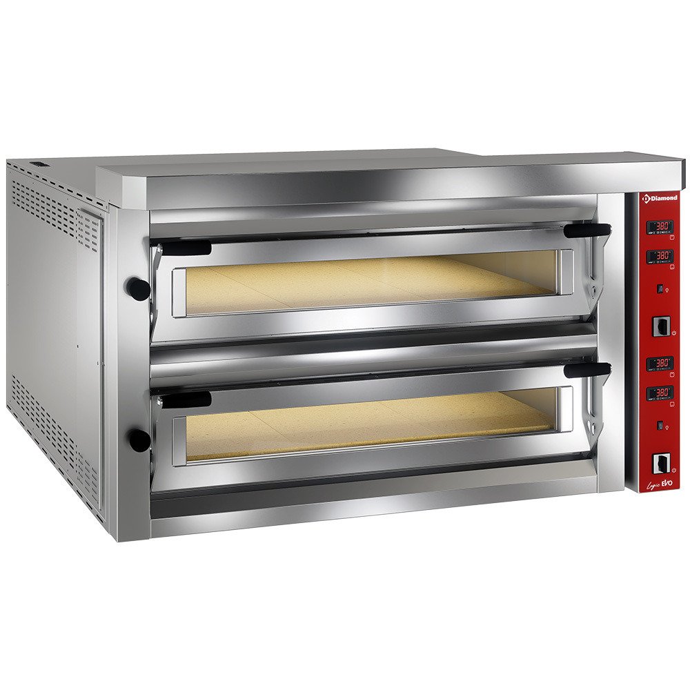 LFD-18L-LX | Four électrique à pizzas "extra large", 2x 9 pizzas 350mm - FULL pierre réfractaire
