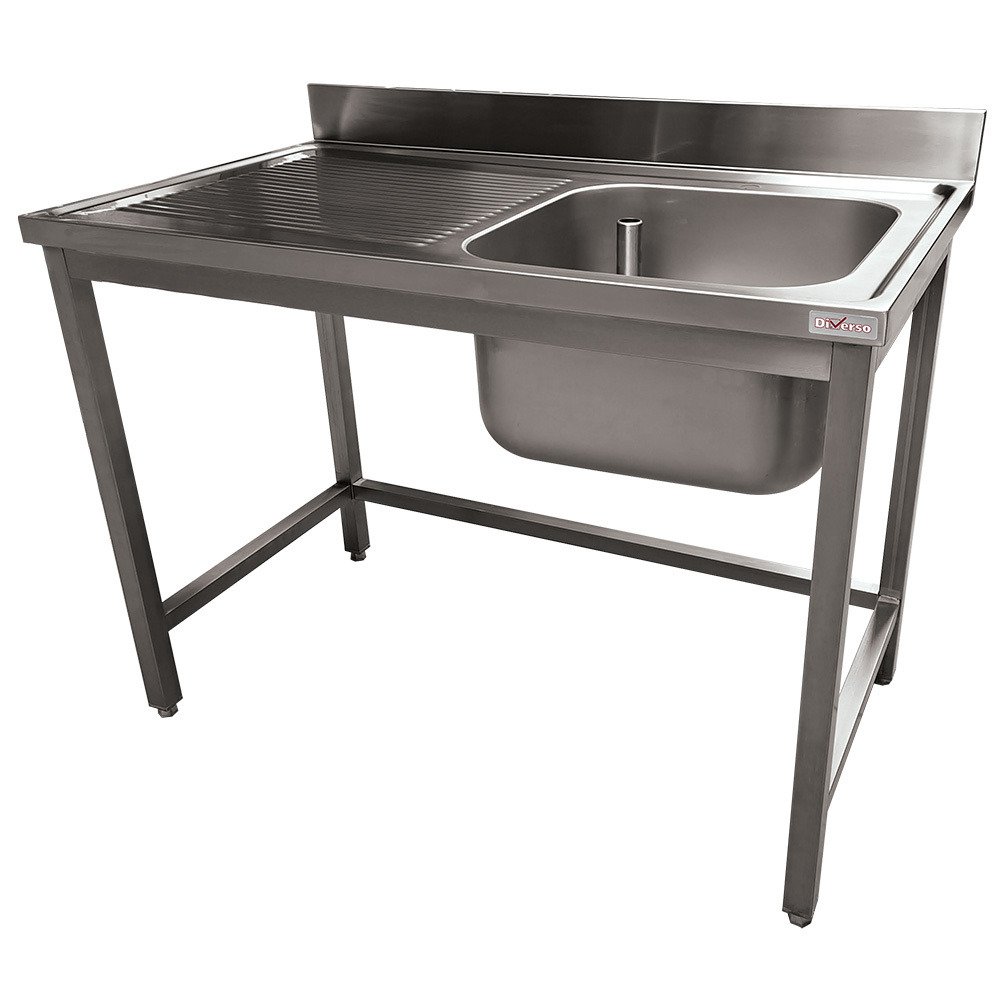 WR-C1E1-2G | Plonge inox ECO 1 cuve égouttoir gauche, sans tablette inférieure