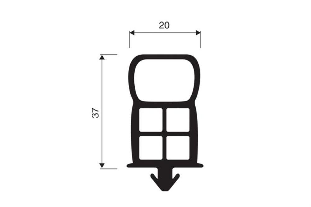 JCR-0430-020 | INDRUKPROFIEL RUBBER