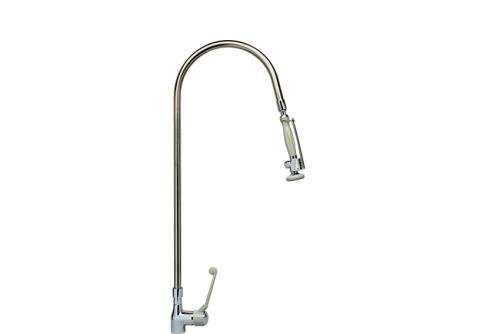 LKL-3618-000 | CLASSIC EENGATS VOORSPOELDOUCHE GEBOGEN RVS BUIS EN UITTREKBARE FLEXIBLE