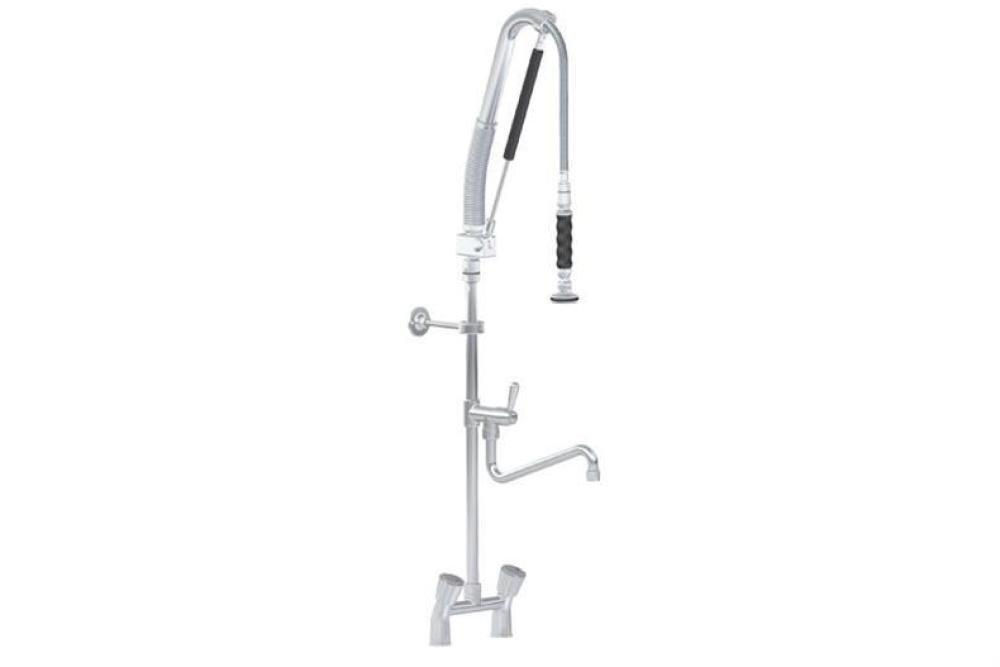 LKF-2233-000 | DUBBELGATS VOORSPOELDOUCHE TAFELMODEL INCL KWARTSLAG TUSSENKRAAN - MET POMP