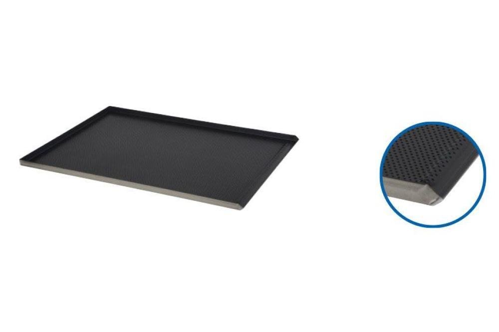 TBP-1131-000 | PLAQUE DE FOUR ALU 325X530X10 TEFL PERFO 3 BORDS 90° H. 10MM + 1 INCLINE 1,5MM