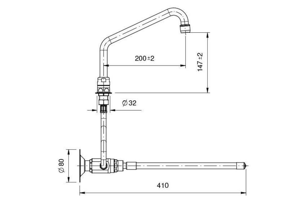 LKF-8000-000 | COMMANDE AU GENOU AVEC ROBINET &FLEXIBLE