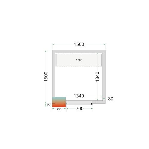 CR 150x150x220 Koelcelpanelen 80 mm