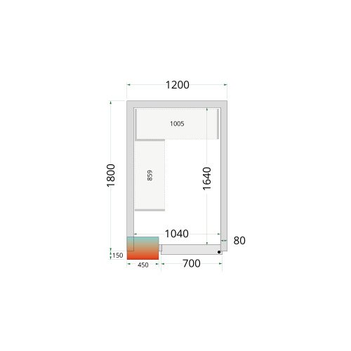 CR 120x180x220 Koelcelpanelen 80 mm