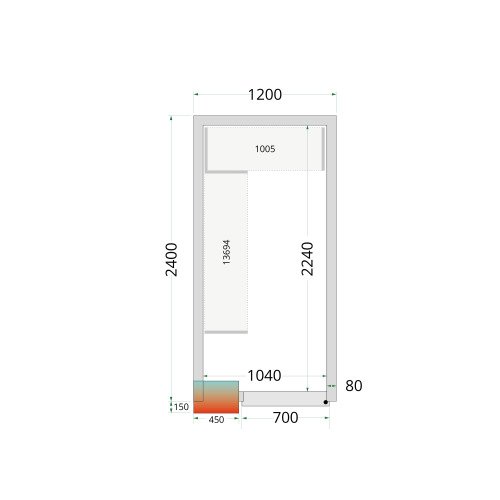 CR 120x240x220 Koelcelpanelen 80 mm