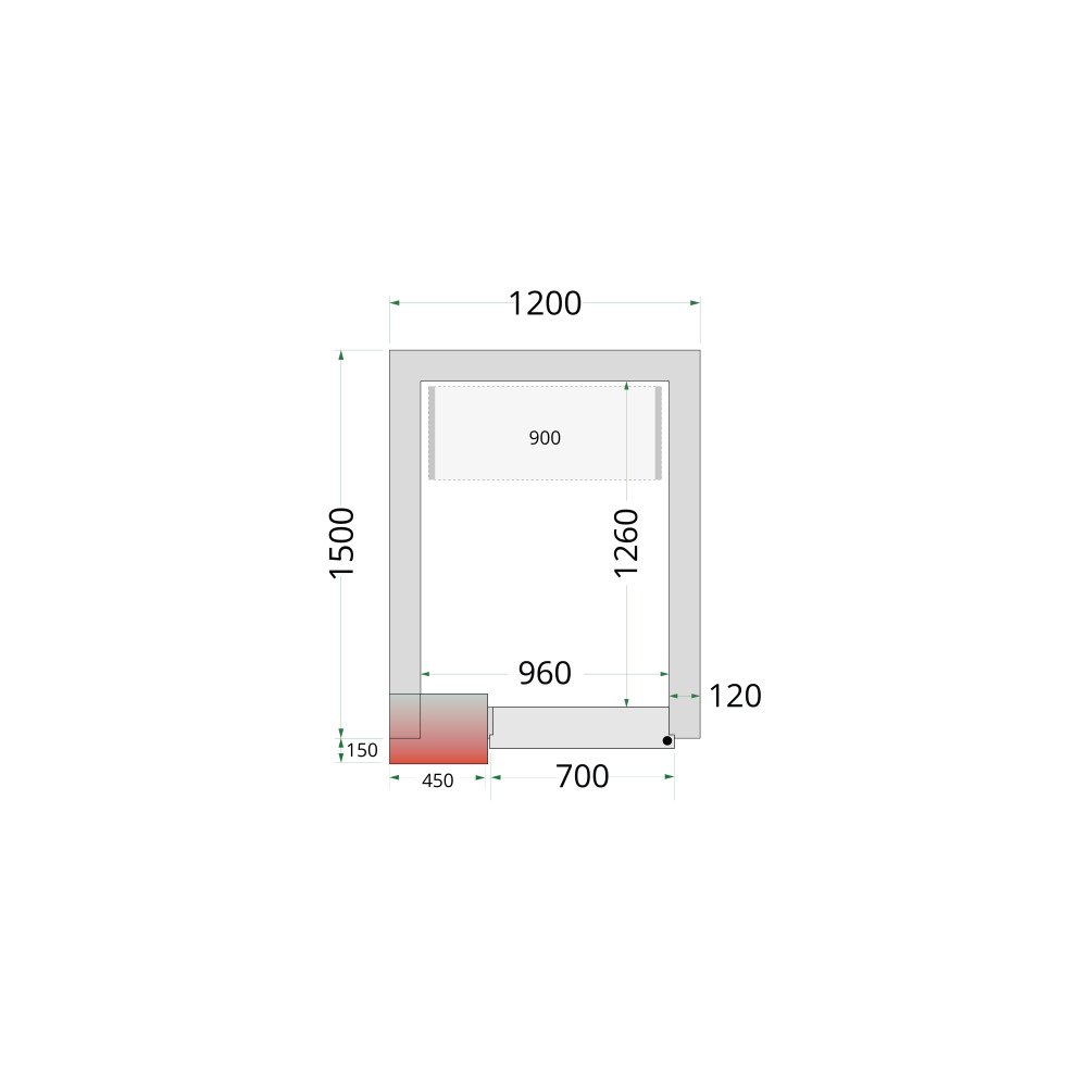 CR 120x150x220 Panneaux de chambre congélation 120 mm