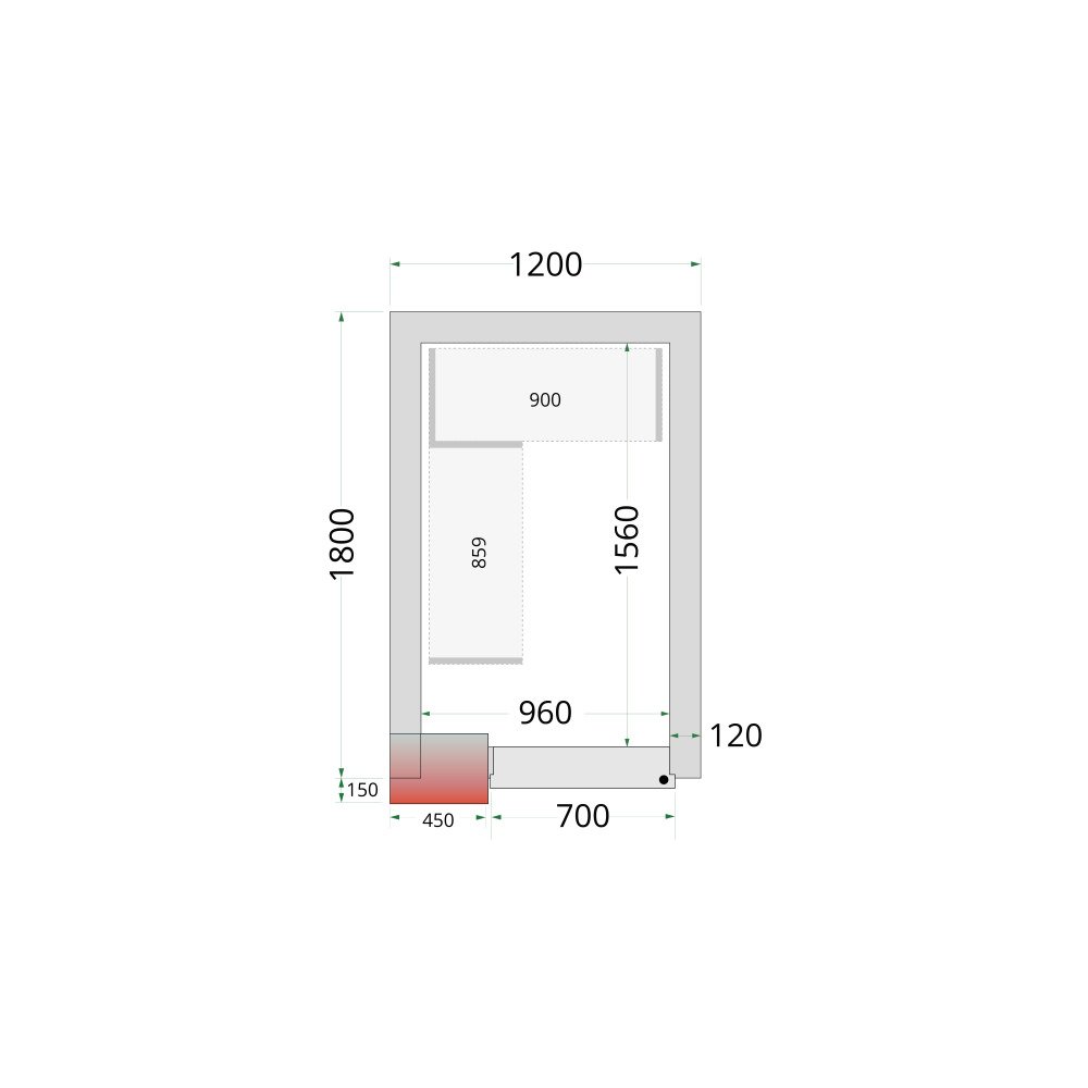 CR 120x180x220 Vriescelpanelen 120 mm