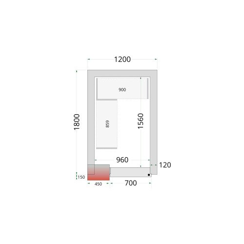 CR 120x180x220 Vriescelpanelen 120 mm