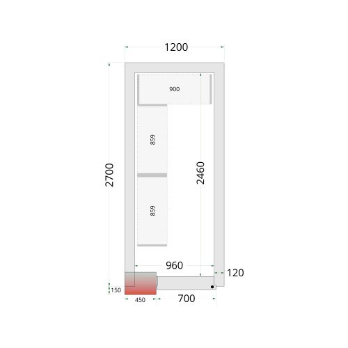 CR 120x270x220 Vriescelpanelen 120 mm