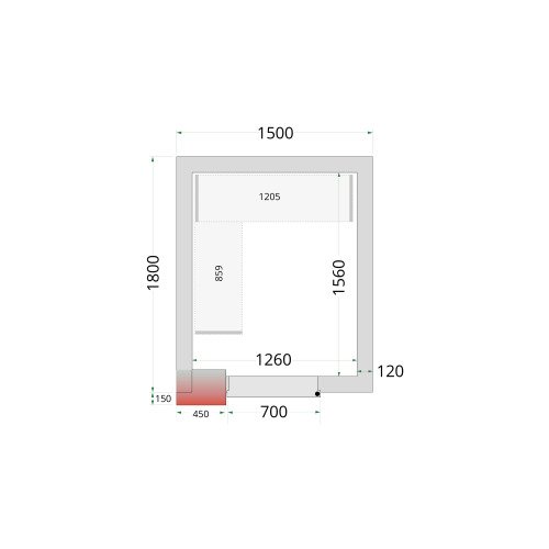 CR 150x180x220 Panneaux de chambre congélation 120 mm