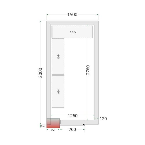 CR 150x300x220 Panneaux de chambre congélation 120 mm