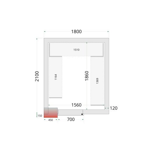 CR 180x210x220 Panneaux de chambre congélation 120 mm