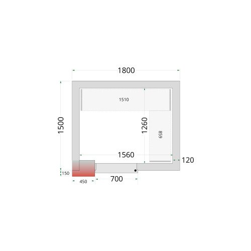 CR 180x150x220 Panneaux de chambre congélation 120 mm