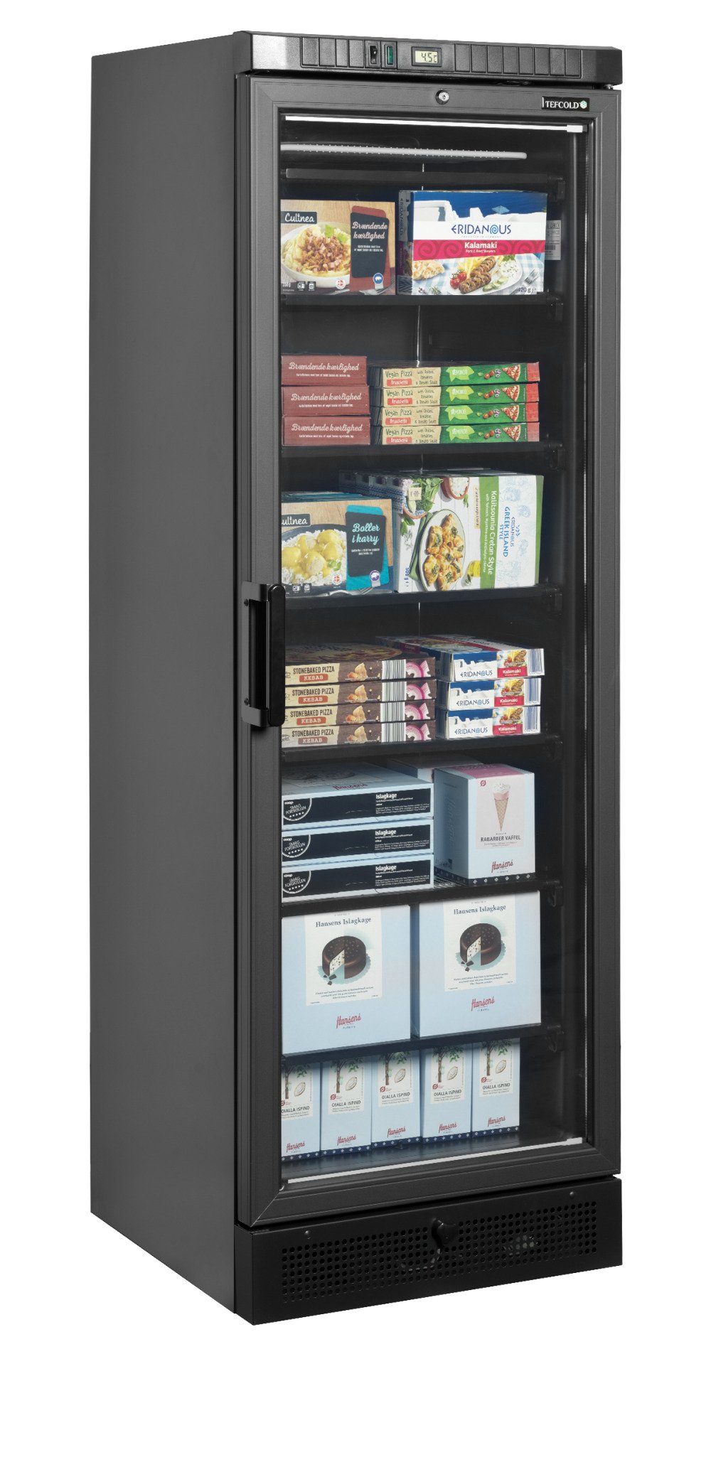 UFSC371G Black Armoire de congelation porte vitrée