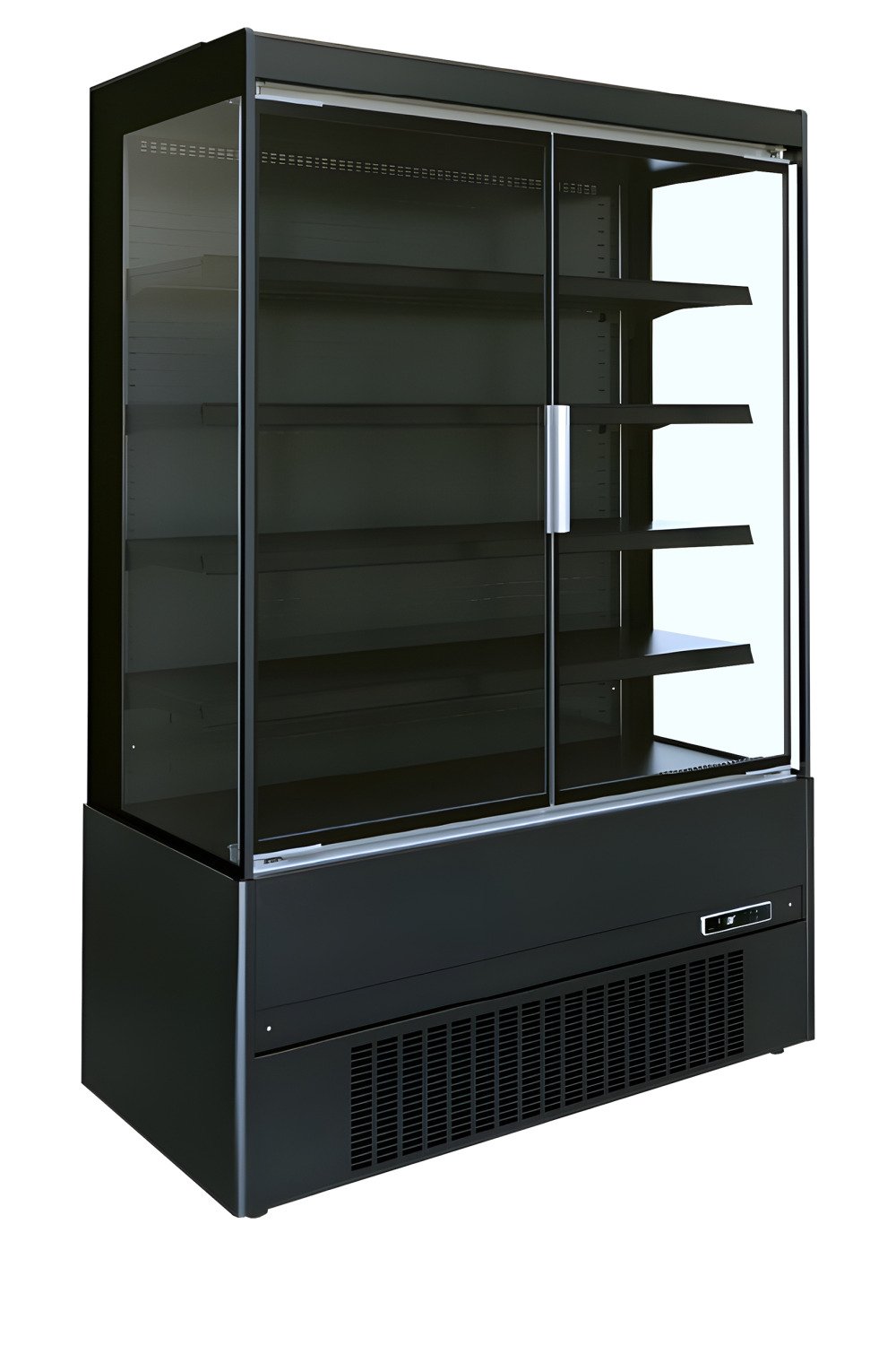 MCB150H (ECRON BK) Wandkoeler zwart met glasdeuren
