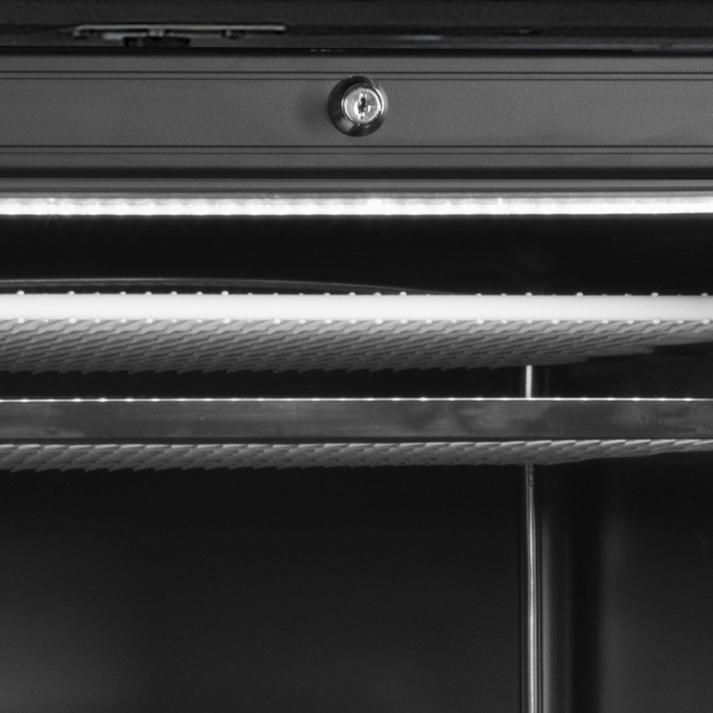 UFSC371G Black L/H Vitrinevrieskast, linksdraaiend