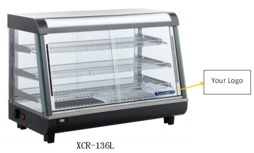 RCR-136 HOT Vitrine à poser chaude 4 faces vitrées 