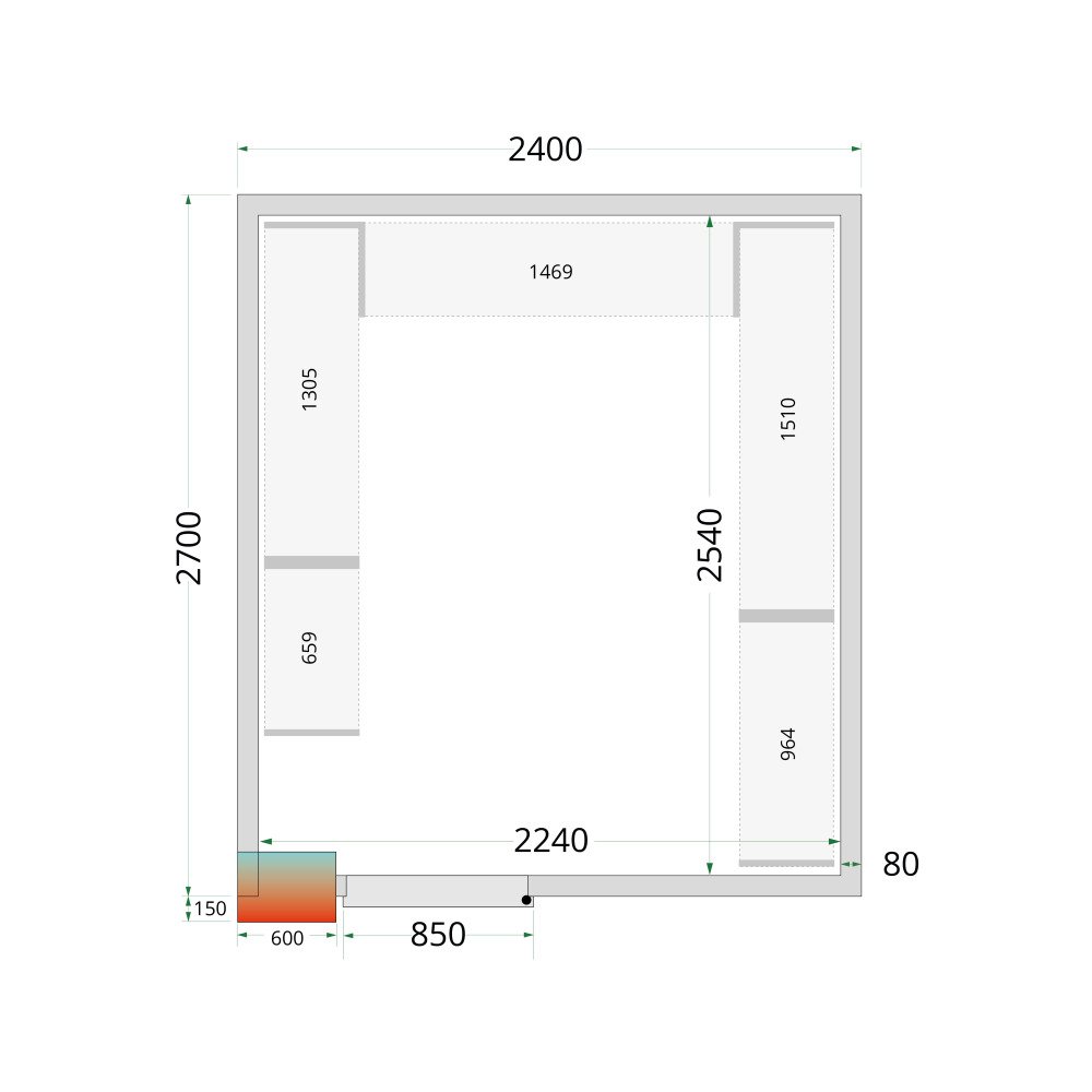 CRPF2427WD Chambre froide (Complet avec monobloc)