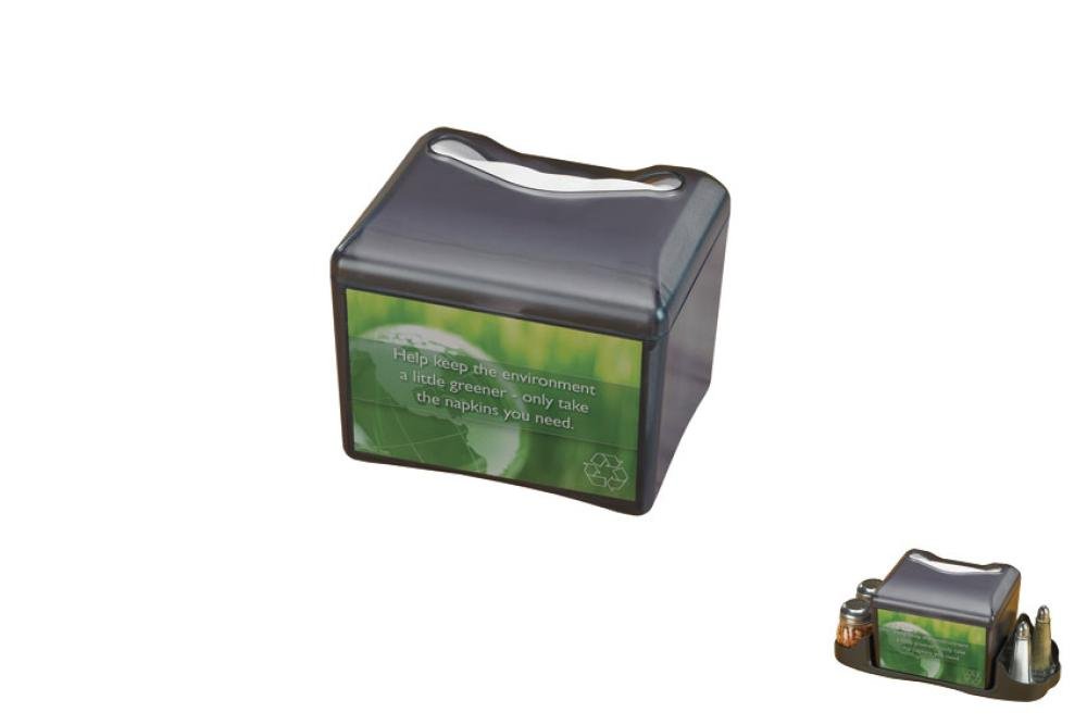 SDP-4005-000 | SERVETDISPENSER TABLETOP VOLLEDIGE VOUW - ZWART TRANSPARANT