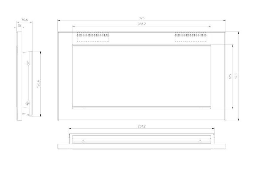 VIDE-DECHET BASCULANT ENCASTRABLE AISI304 - 326X173X10MM