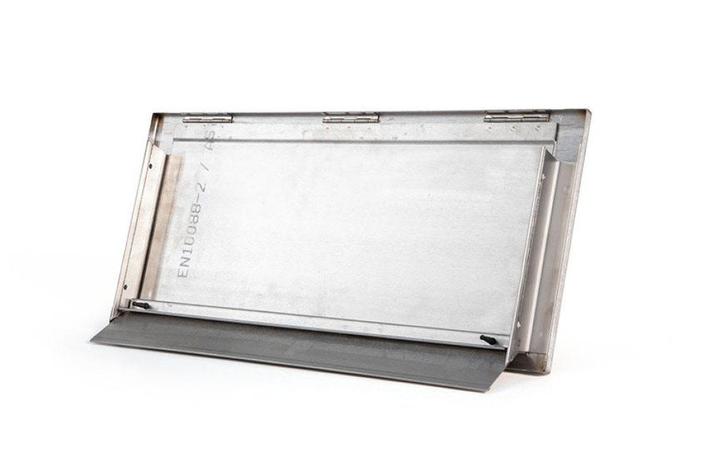 VIDE-DECHET BASCULANT ENCASTRABLE AISI304 - 482X216X10MM - AVEC GLISSIERE