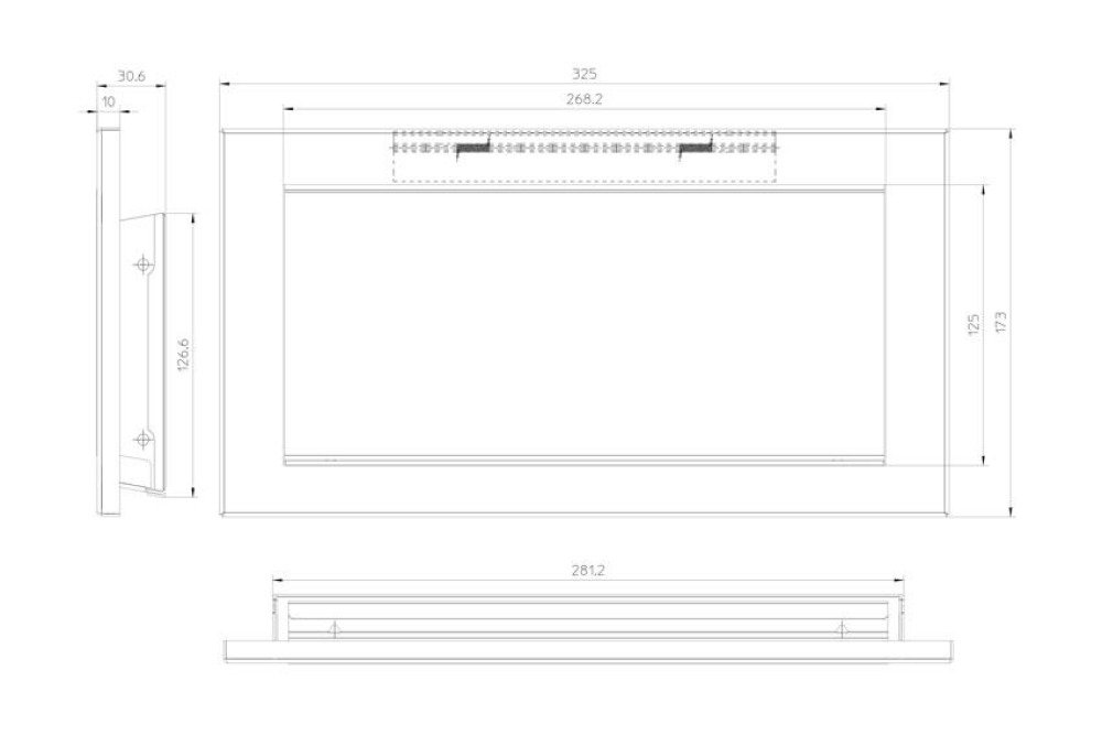 VIDE-DECHET BASCULANT ENCASTRABLE AISI304 - 326X173X10MM - A RESSORT