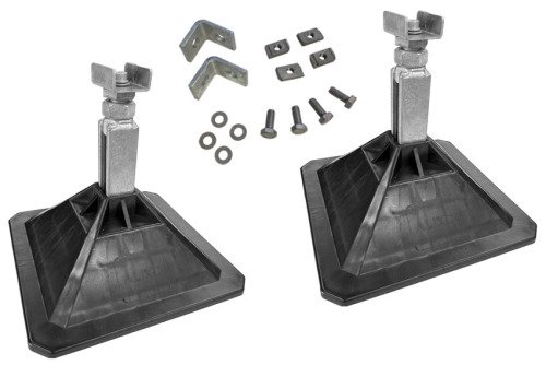 SET 2 ALIXO VOETEN 305X305MM INCL. STEUN VR BEVESTIGING MONTAGERAILS H=225-350MM