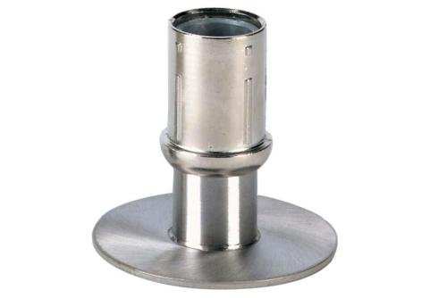 RVR-4340-000 | INBUISVOET VOOR RONDE BUIS Ø40MM ZAMAC NATUREL + RVS FLENS