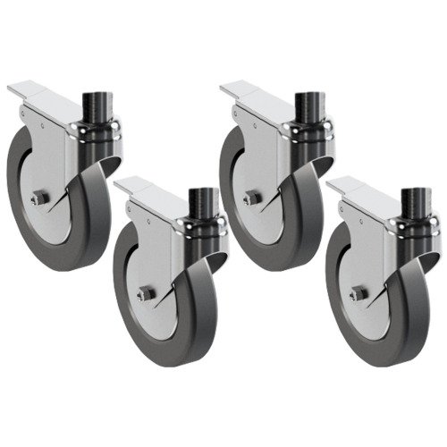 Kit de 4 roues, 2 avec freins x support  fours à pizzas