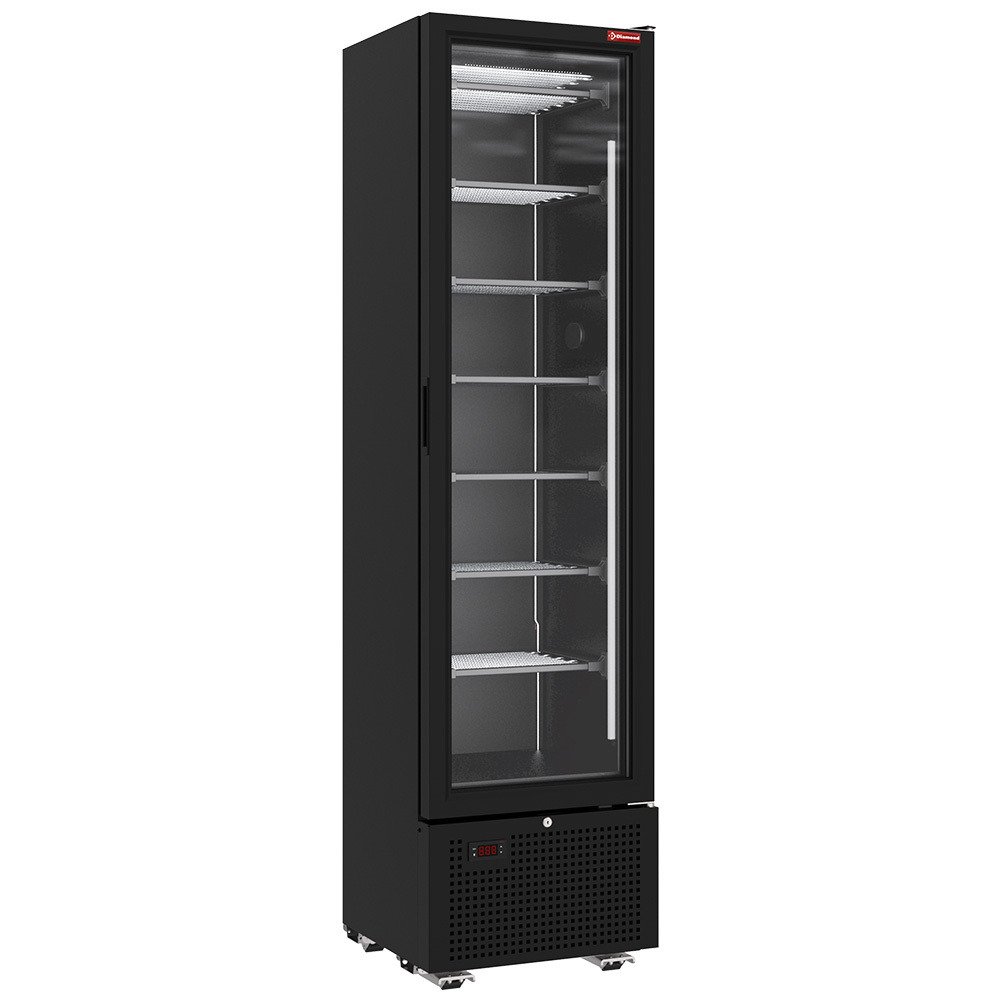 SSN33-SB | Negatieve gekoelde vitrine 221 liter - 7 vaste niveaus - ZWART