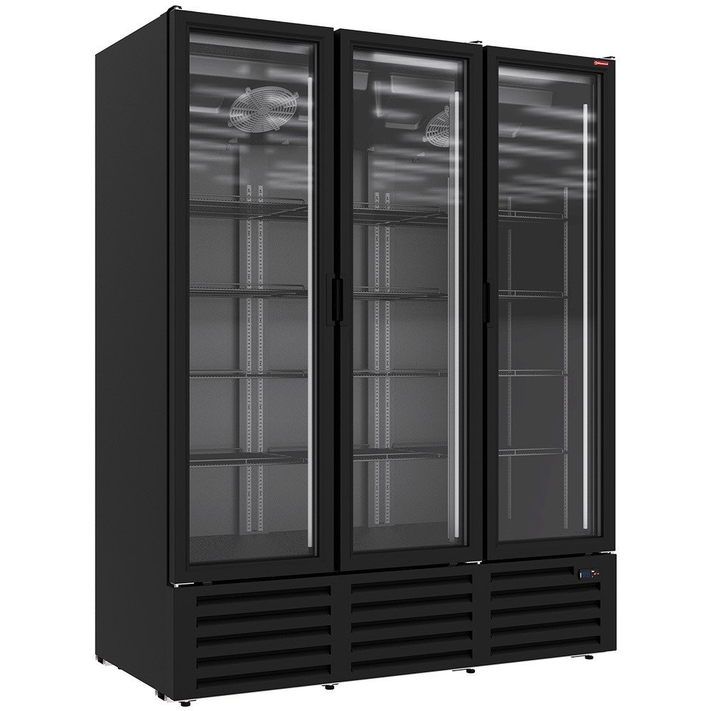 DRP16-3B | Vitrine ventilée positive 1455 litres, 3 portes battantes - NOIRE