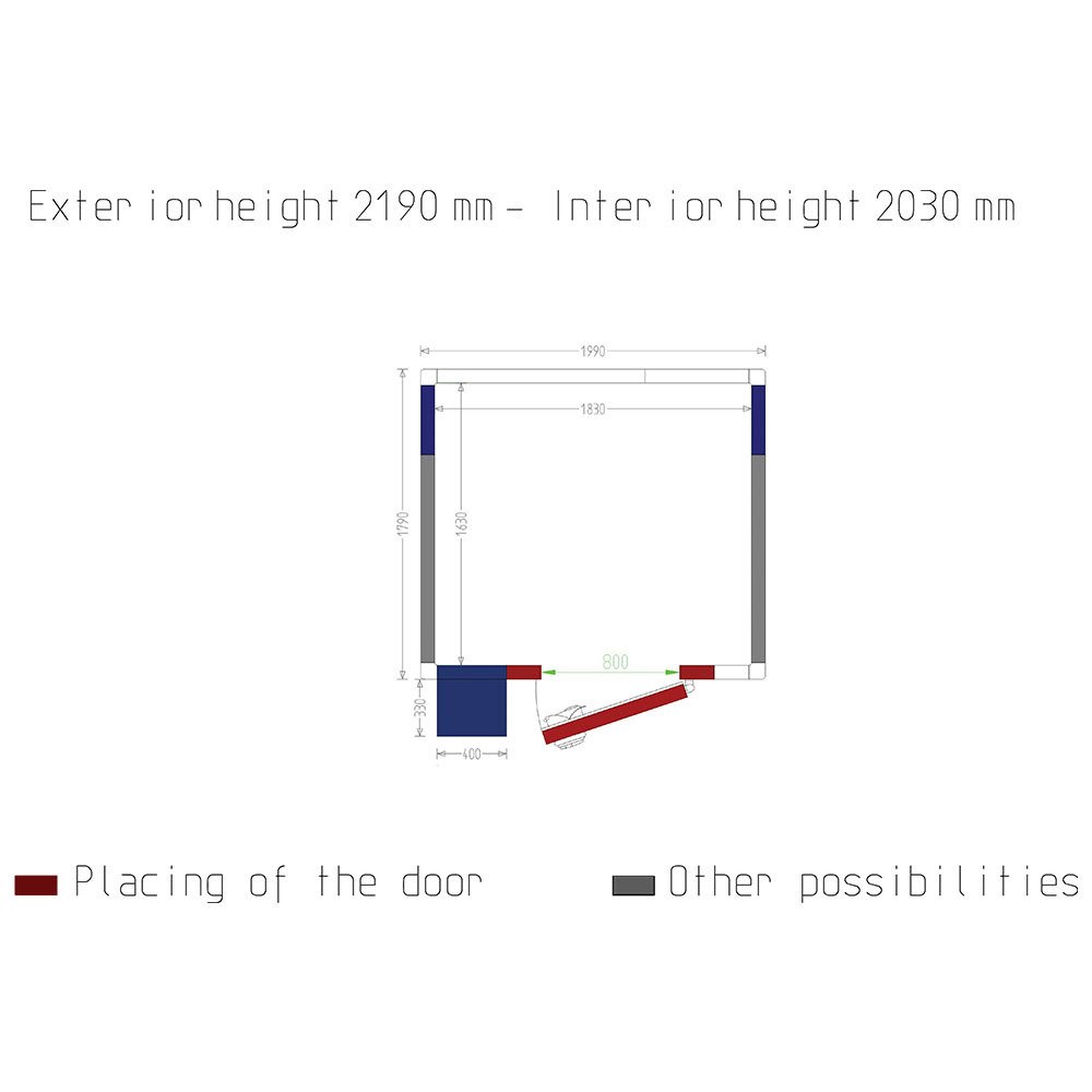 WR-Z2020-8U | Chambre ISO 80 avec groupe, dim.int. 1830 x 1630 x h2030mm (6,06m³)