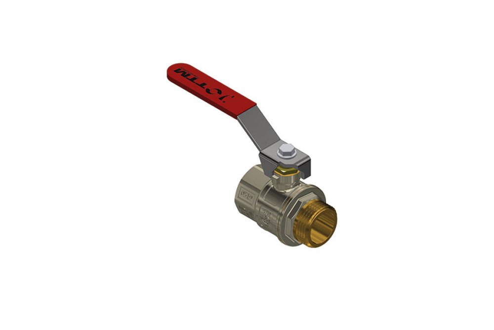 ROBINET A BILLE - 1 1/4' M-F - MANETTE ROUGE