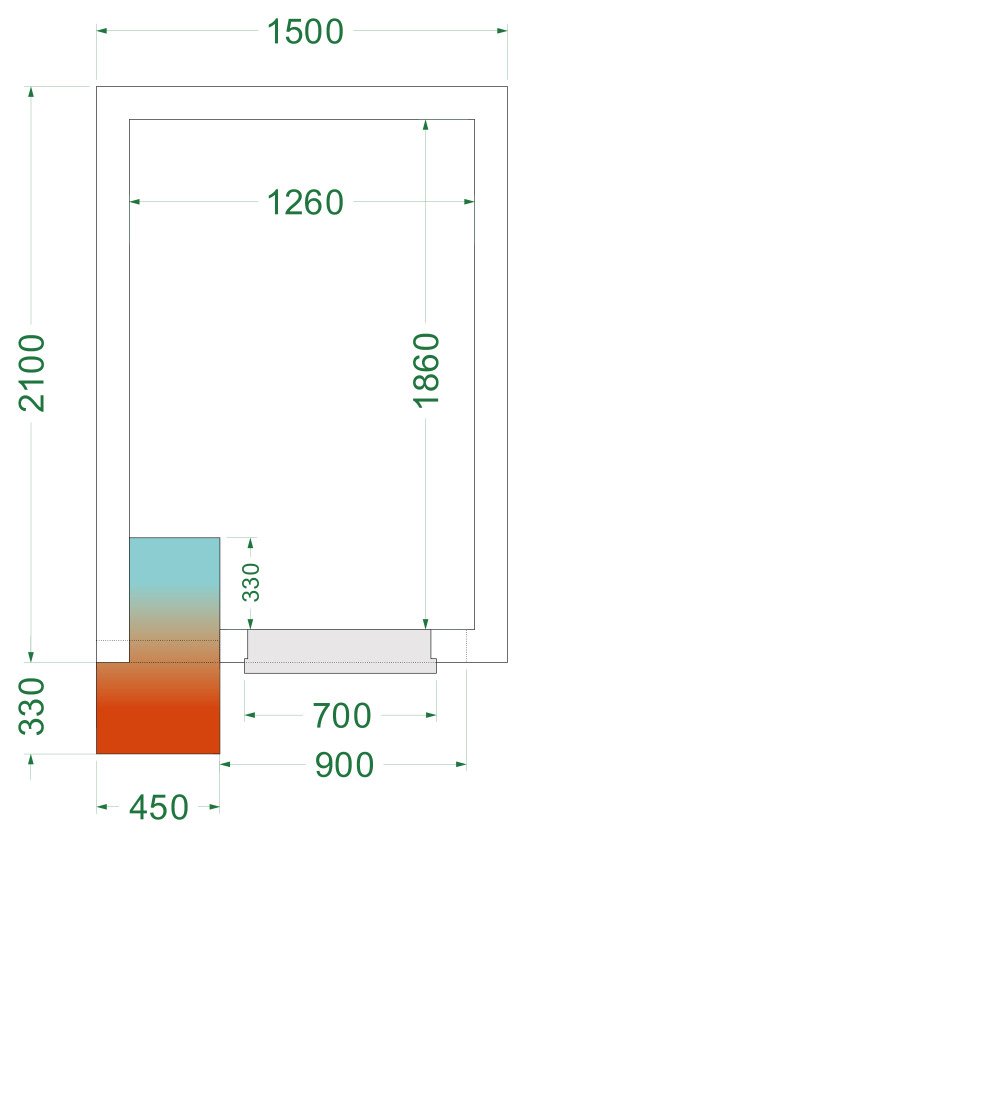 CRNF1521 Chambre froide négative  (Complet avec monobloc)