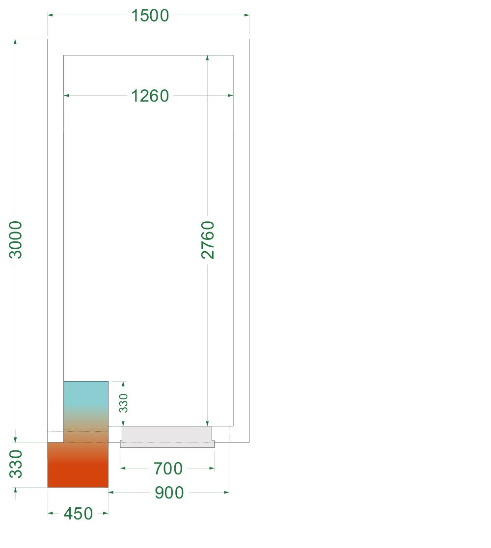 CRNF1530 Chambre froide négative  (Complet avec monobloc)