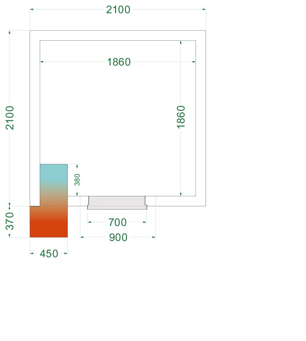 CRNF2121 Chambre froide négative  (Complet avec monobloc)
