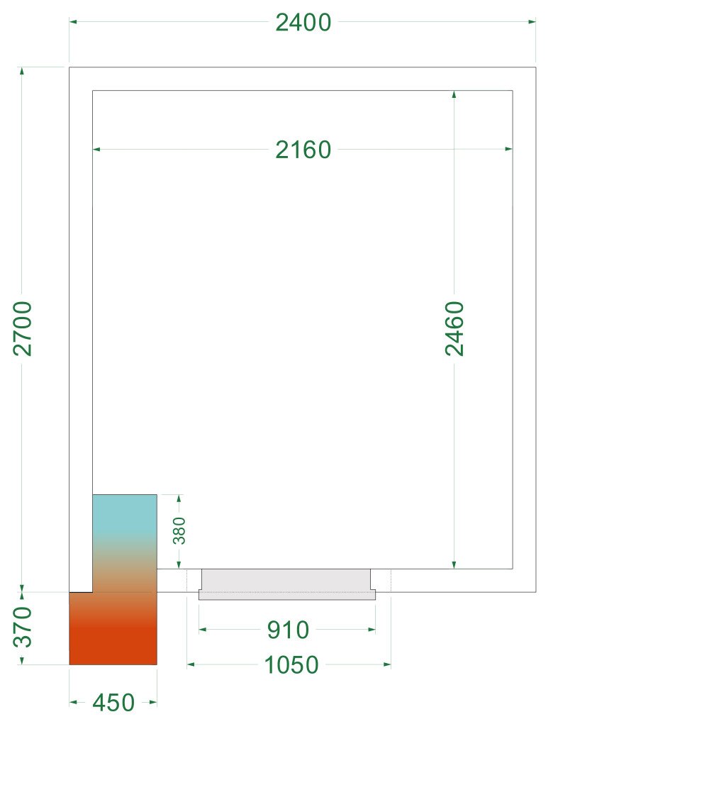 CRNF2427WD Chambre froide négative  (Complet avec monobloc)
