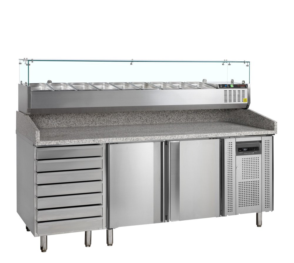 PT1310 + GVC38-200 Table à pizza avec module pour garniture
