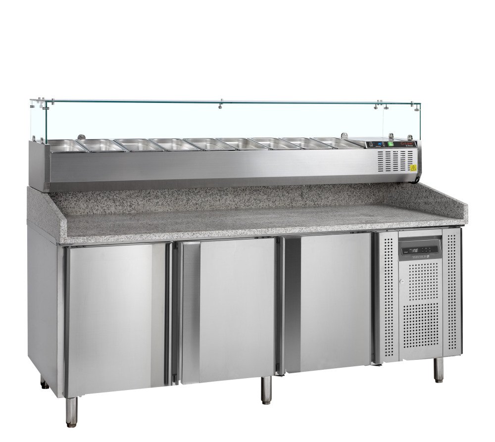 PT1300 + GVC38-200 Table à pizza avec module pour garniture