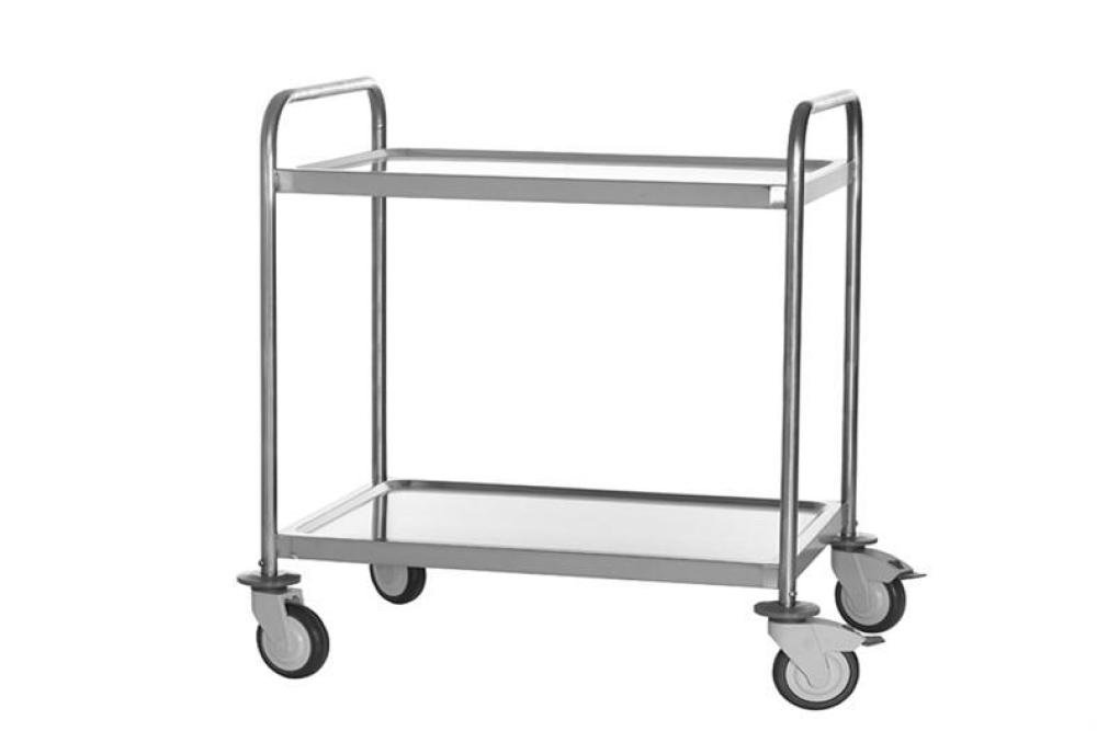 CRT-4720-000 | CHARIOT DE SERVICE INOX 2 PLATEAUX DIM. 1070 X 740 MM