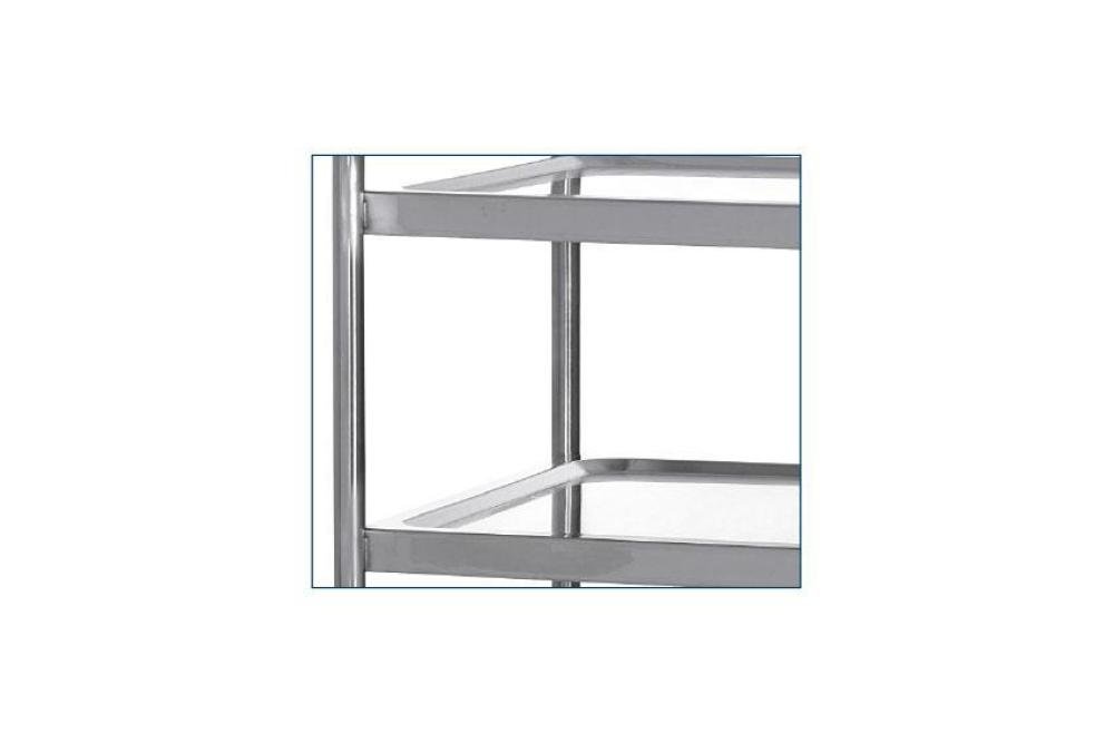 CRT-4720-000 | CHARIOT DE SERVICE INOX 2 PLATEAUX DIM. 1070 X 740 MM
