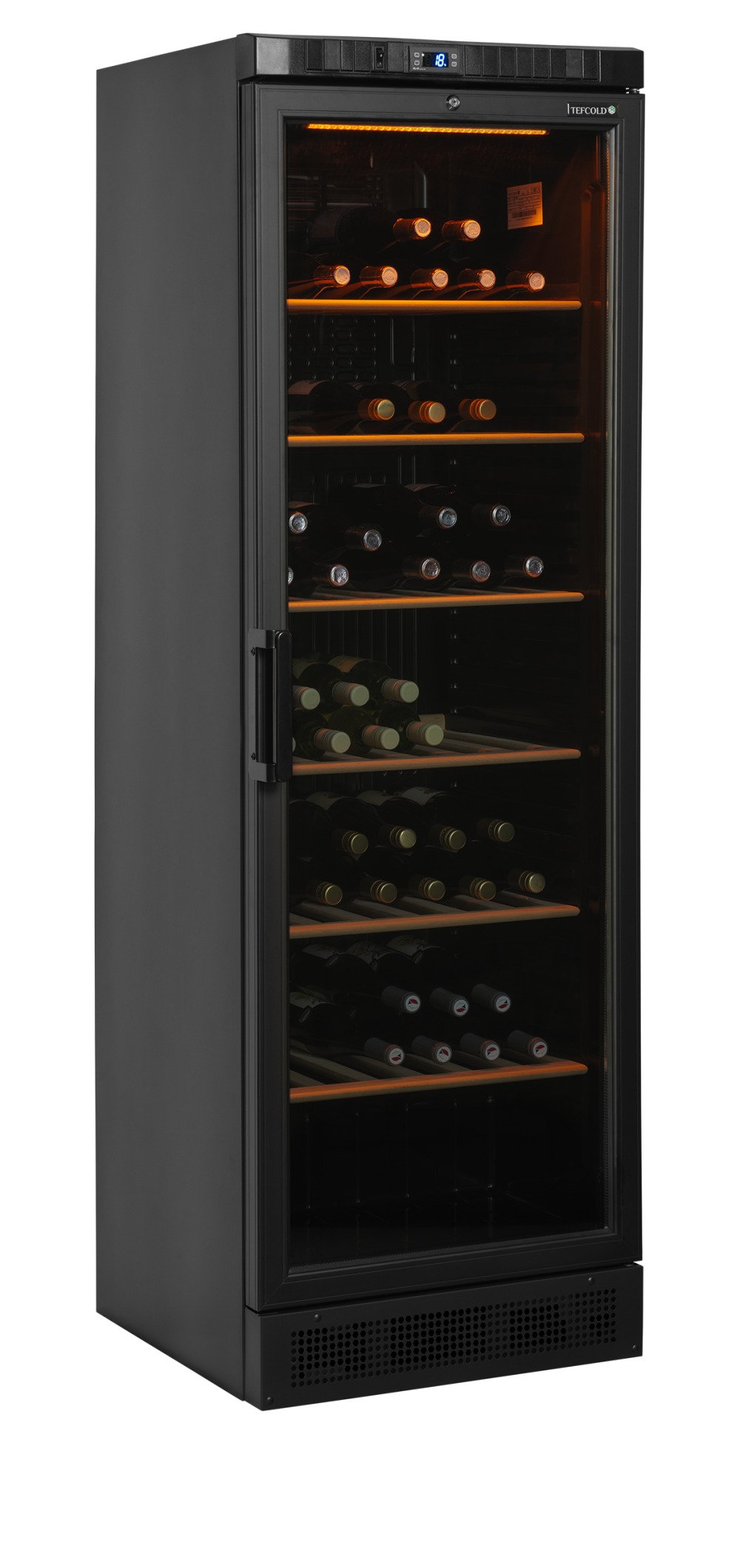 CPV1380E Zwarte wijnkoeler - Glas deur