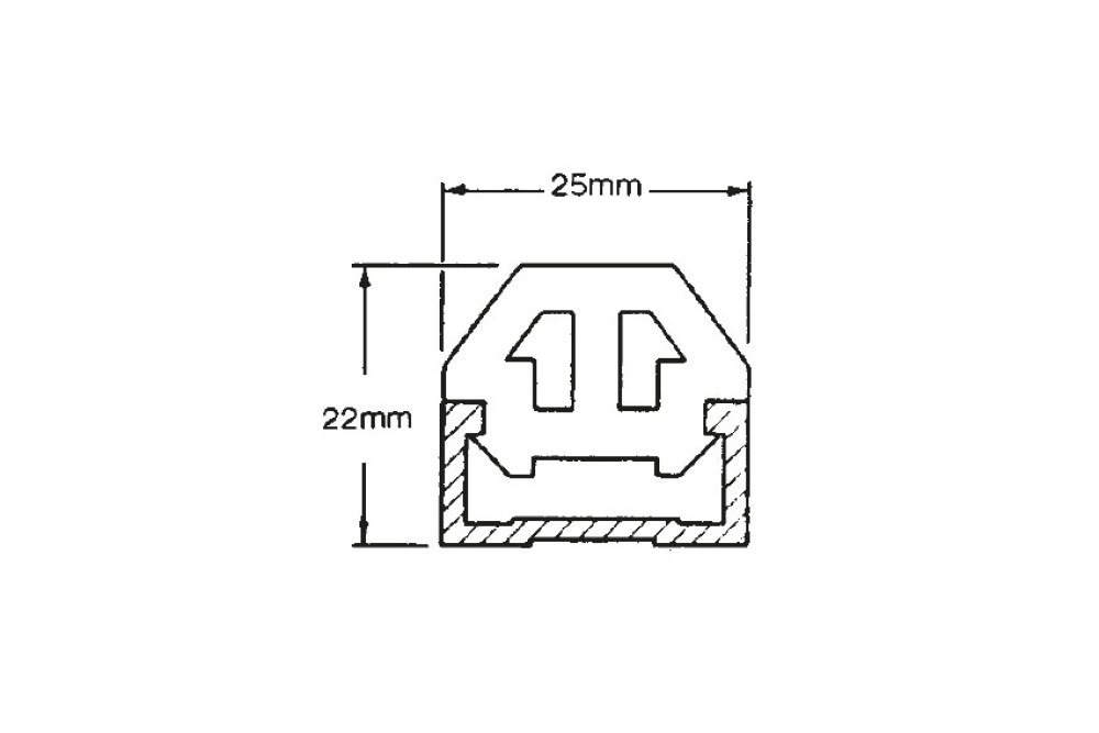 STB-5000-050 | BUMPERSTRIP 2-DELIG - L=3050MM 1 STUK = 1 LENGTE